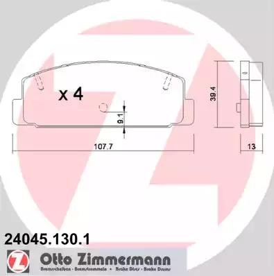 Колодки тормозные дисковые 24045.130.1 ZIMMERMANN