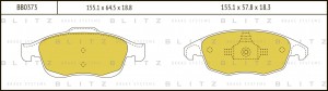 Колодки тормозные дисковые BB0373 BLITZ