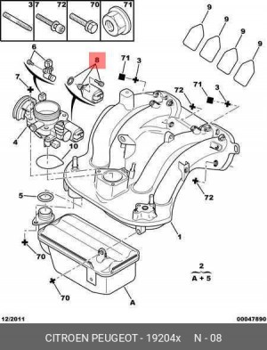 Клапан регулировки оборотов холостого хода 1920 4X CITROEN