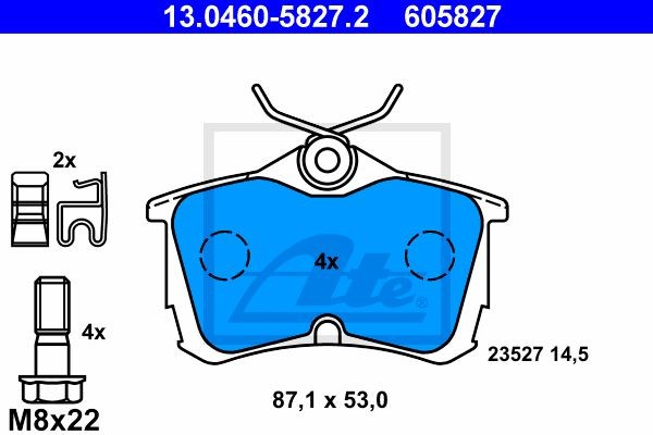 Колодки тормозные дисковые 13.0460-5827.2 ATE