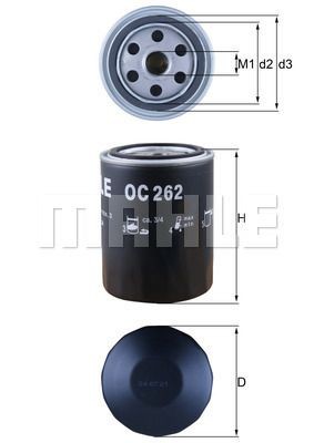 Фильтр масляный двигателя OC573 MAHLE