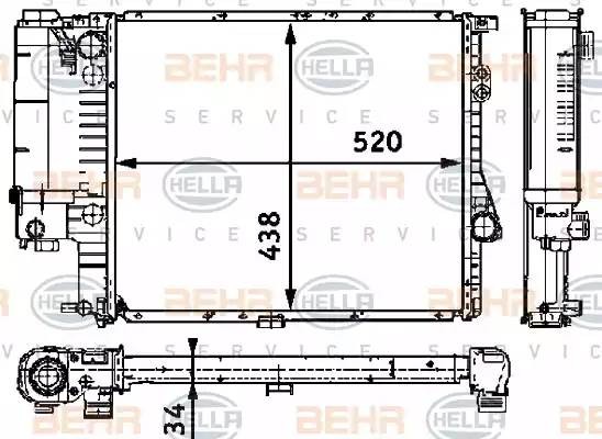 Радиатор охлаждения ДВС 8MK 376 711-244 HELLA