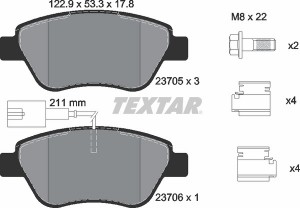 Колодки тормозные дисковые 2370502 TEXTAR