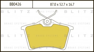 Колодки тормозные дисковые BB0426 BLITZ