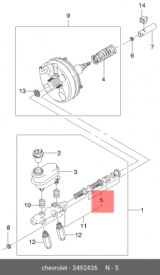 Цилиндр сцепления рабочий (ремкомплект) 3492436 DAEWOO