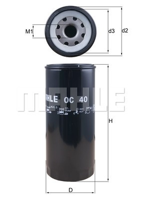 Фильтр масляный двигателя OC40 MAHLE
