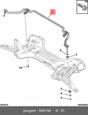Стабилизатор поперечной устойчивости 5081 N9 CITROEN