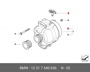Реле регулятор напряжения генератора 12 31 7 540 656 BMW