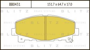 Колодки тормозные дисковые BB0431 BLITZ