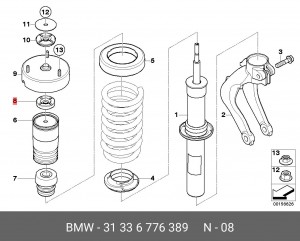 Сайлентблок - втулка амортизатора подвески 31 33 6 776 389 BMW
