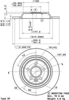 Диск тормозной 08.A537.11 BREMBO