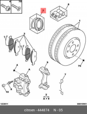 Суппорт тормозной (ремкомплект) 4448 74 CITROEN