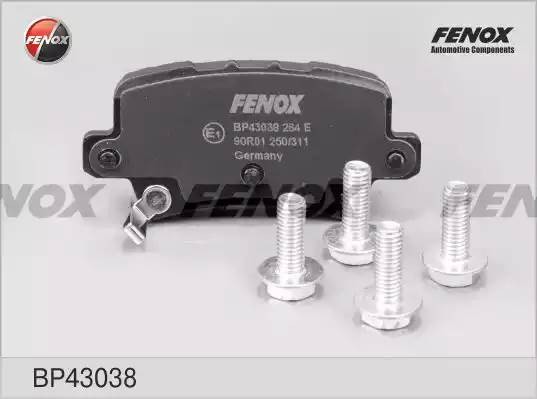 КОЛОДКИ ТОРМОЗНЫЕ ДИСКОВЫЕ ЗАДНИЕ BP43038 FENOX