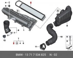 Фильтр воздушный 13 71 7 534 825 BMW