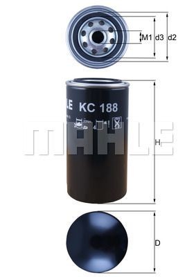 Фильтр топливный KC188 MAHLE