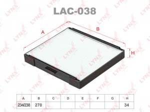 Фильтр салона LAC-038 LYNXAUTO