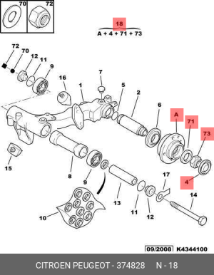 Подшипник ступицы колеса (комплект) 3748 28 CITROEN