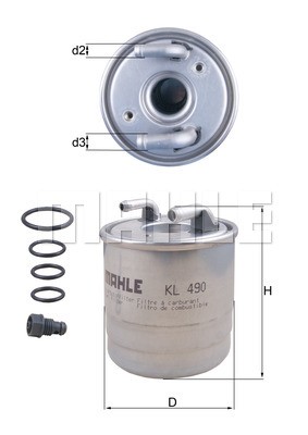 Фильтр топливный KL490D MAHLE
