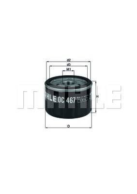 Фильтр масляный двигателя OC467A MAHLE