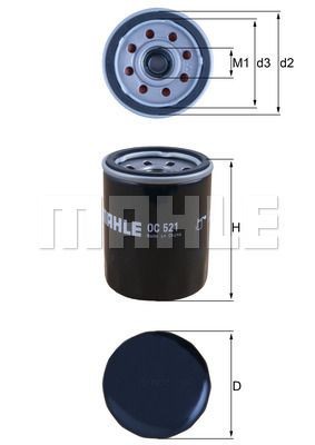 Фильтр масляный двигателя OC521 MAHLE