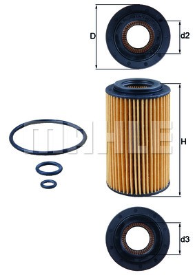 Фильтр масляный двигателя OX153/7D1 MAHLE
