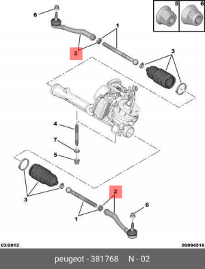 Наконечник рулевой тяги 3817 68 CITROEN