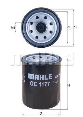 Фильтр масляный двигателя OC 1177 MAHLE