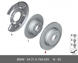 Диск тормозной 34 21 6 764 655 BMW