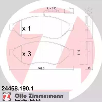 Колодки тормозные дисковые 24468.190.1 ZIMMERMANN