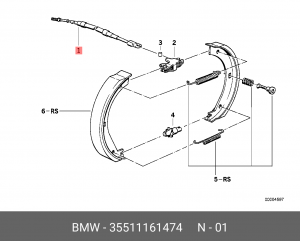 Привод тросовой 35 51 1 161 474 BMW