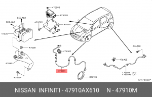 Датчик ABS 47910-AX610 NISSAN