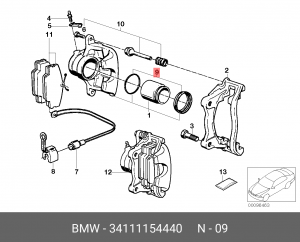 Суппорт тормозной (ремкомплект) 34 11 1 154 440 BMW