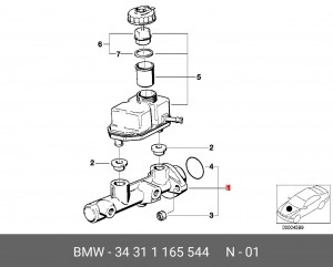 Цилиндр тормозной главный 34 31 1 165 544 BMW