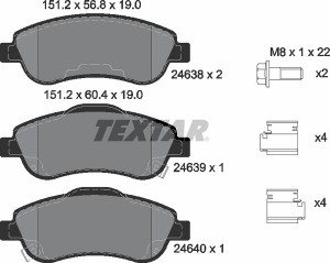 Колодки тормозные дисковые 2463801 TEXTAR