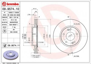 Диск тормозной 09957410 BREMBO