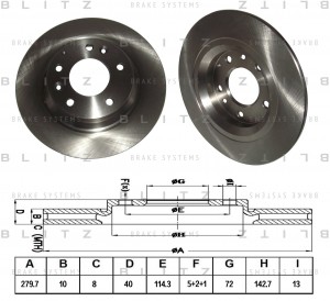 Диск тормозной BS0192 BLITZ
