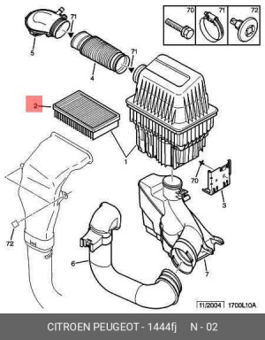 Фильтр воздушный 1444 FJ CITROEN