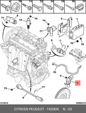 Датчик положения коленвала 1920.EN CITROEN