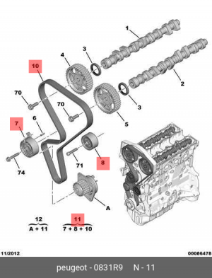 Ремень ГРМ - газораспределительного механизма (комплект) 0831 R9 CITROEN