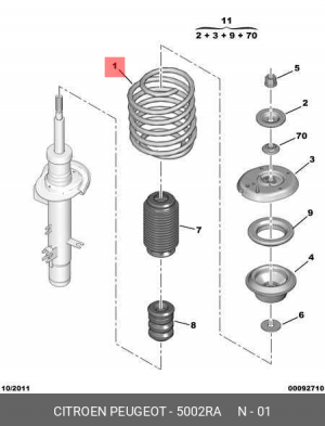 Пружина подвески 5002 RA CITROEN