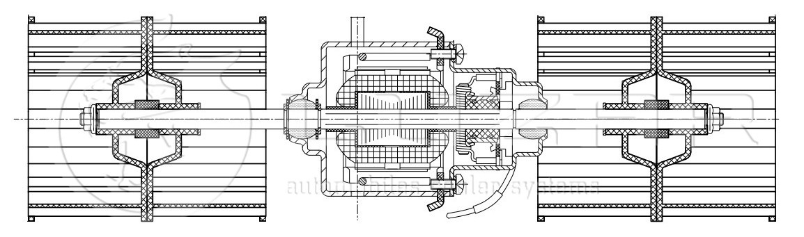 Электровентилятор отопителя салона в сборе с крыльчатками  LFH07168 LUZAR