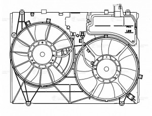 Электровентилятор охлаждения c кожухом (спарка) LFK1938 LUZAR