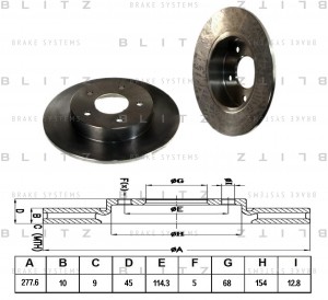 Диск тормозной BS0176 BLITZ