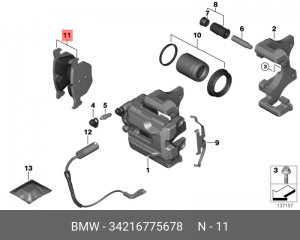 Колодки тормозные дисковые 34 21 6 775 678 BMW