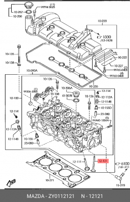 Клапан выпускной ZY0112121 MAZDA