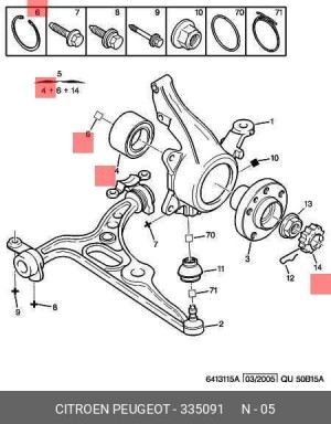 Подшипник ступицы колеса (комплект) 3350 91 CITROEN