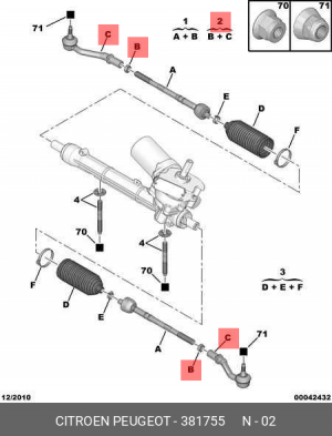 Наконечник рулевой тяги 3817 55 CITROEN
