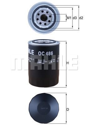 Фильтр масляный двигателя OX119 MAHLE