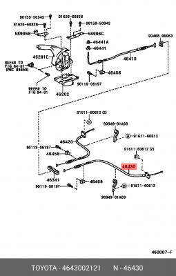 Трос ручного тормоза 46430-02121 TOYOTA