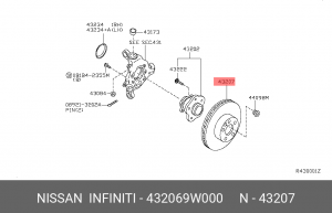 Диск тормозной 43206-9W000 NISSAN
